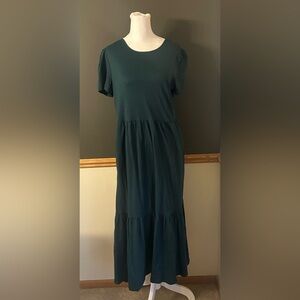 Boden Emma Tiered Jersey Midi Dress (DO485) Green US Size 6